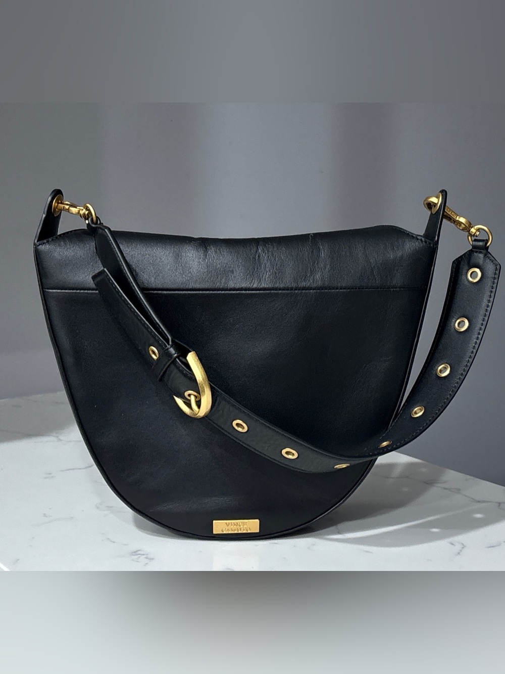 Vince Camuto Barlo Leather Shoulder Bag Crossbody Saddle Purse⁠